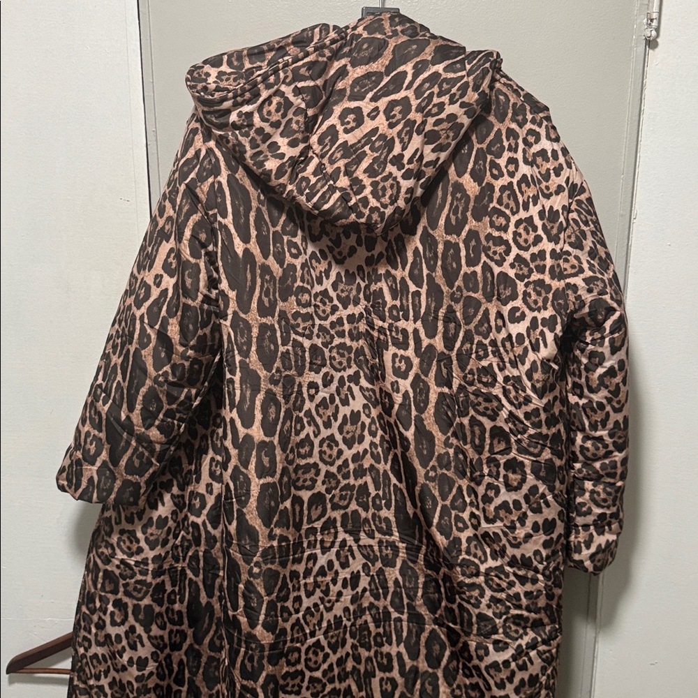 Fashion nova Leopard Print Hooded puffer Long jacket - Picture 10 of 11